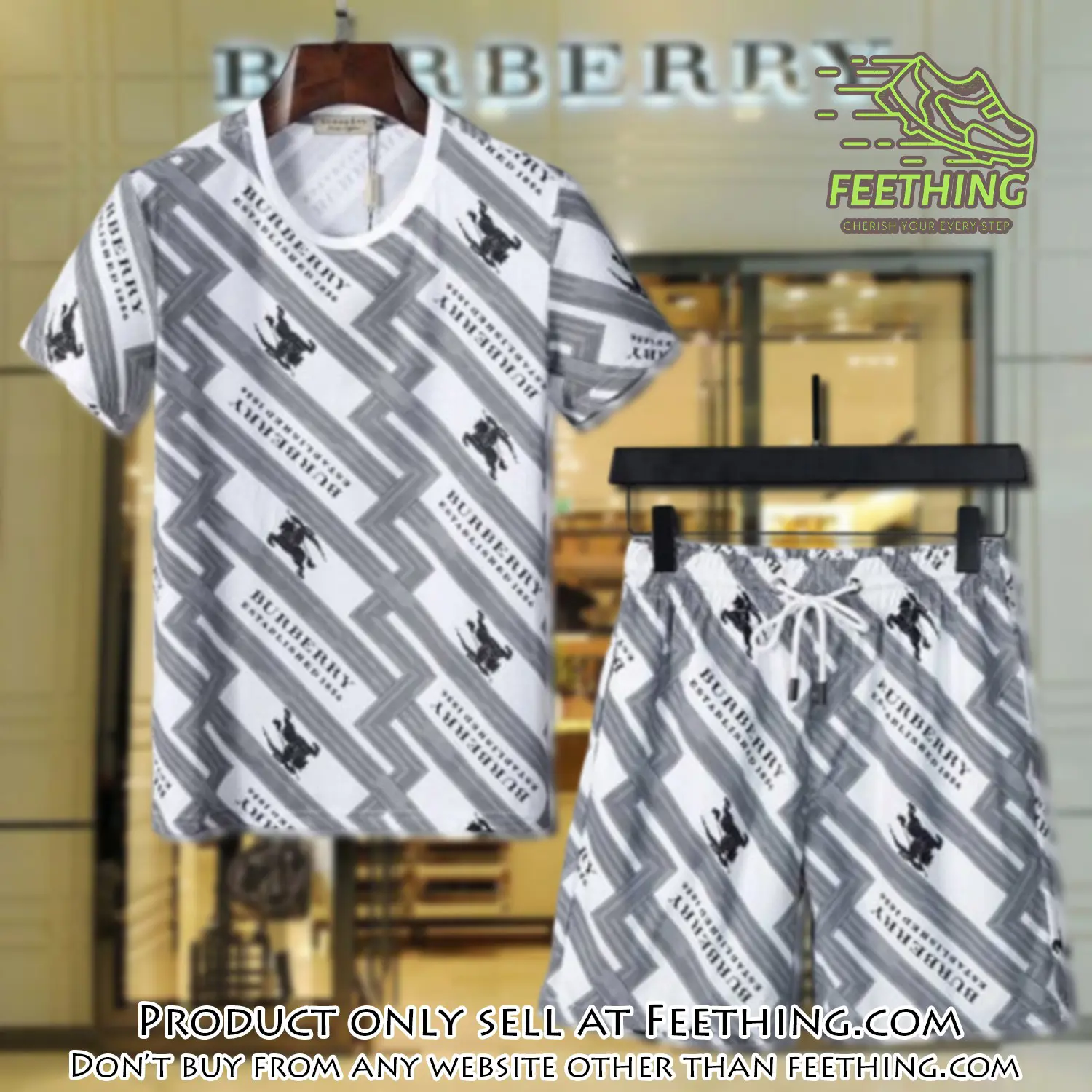 Burberry combo unisex tshirt & short limited luxury outfit cts1037 ft4805927